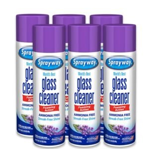 Sprayway Glass Cleaner Lavender Scent Foaming Aerosol Spray – 19oz, 6-Pack