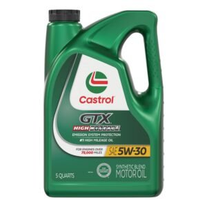 Castrol GTX High Mileage 5W-30 Synthetic Blend Engine Oil – 5 qt