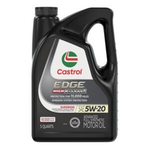 Castrol EDGE High Mileage 5W-20 Advanced Full Synthetic Engine Oil – 5 qt