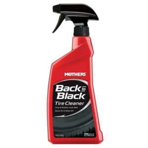 Mothers Back-to-Black Tire Cleaner, 24 oz. — Powerful Formula Removes Browning, Dirt, Grease, Grime