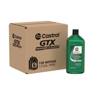 Castrol GTX High Mileage 10W-40 Synthetic Engine Oil – 1 qt, 6-Pack