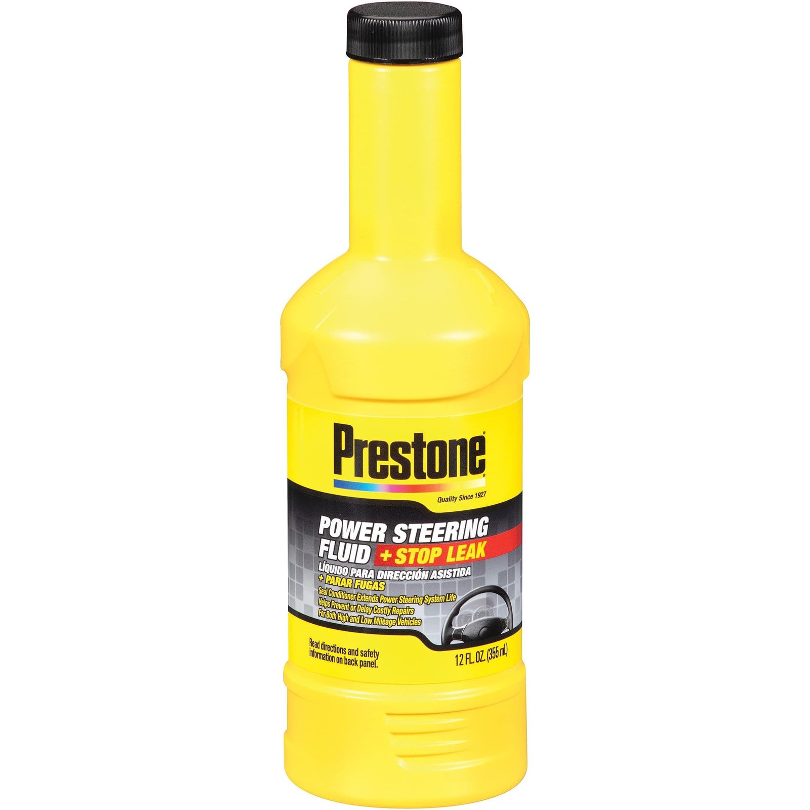 Prestone AS262 Power Steering Fluid with Stop Leak, 50,000 Miles – 12 oz