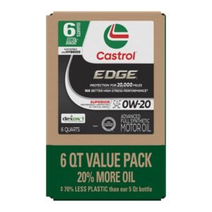 Castrol EDGE 0W-20 Advanced Full Synthetic Engine Oil, EcoPack – 6 qt
