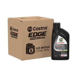 Castrol EDGE High Mileage 10W-40 Advanced Full Synthetic Engine Oil – 1 qt, 6-Pack