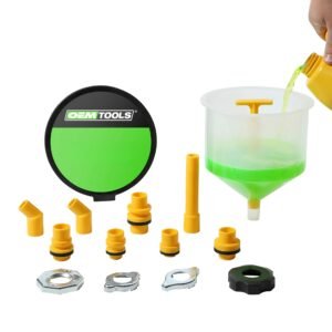 OEMTOOLS No-Spill Coolant Funnel Kit, 15 Piece Fluid and Oil Funnel Set