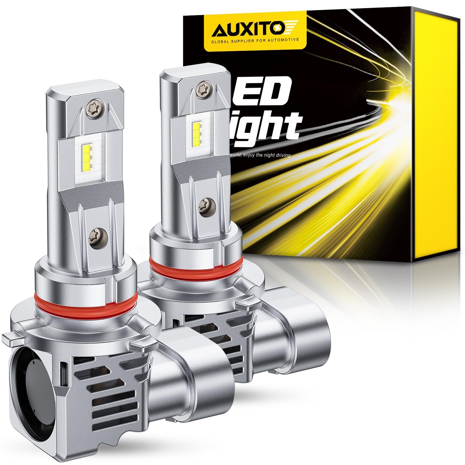 AUXITO 9012 LED Bulb, 800% Brighter Ultra-Bright, 6500K White