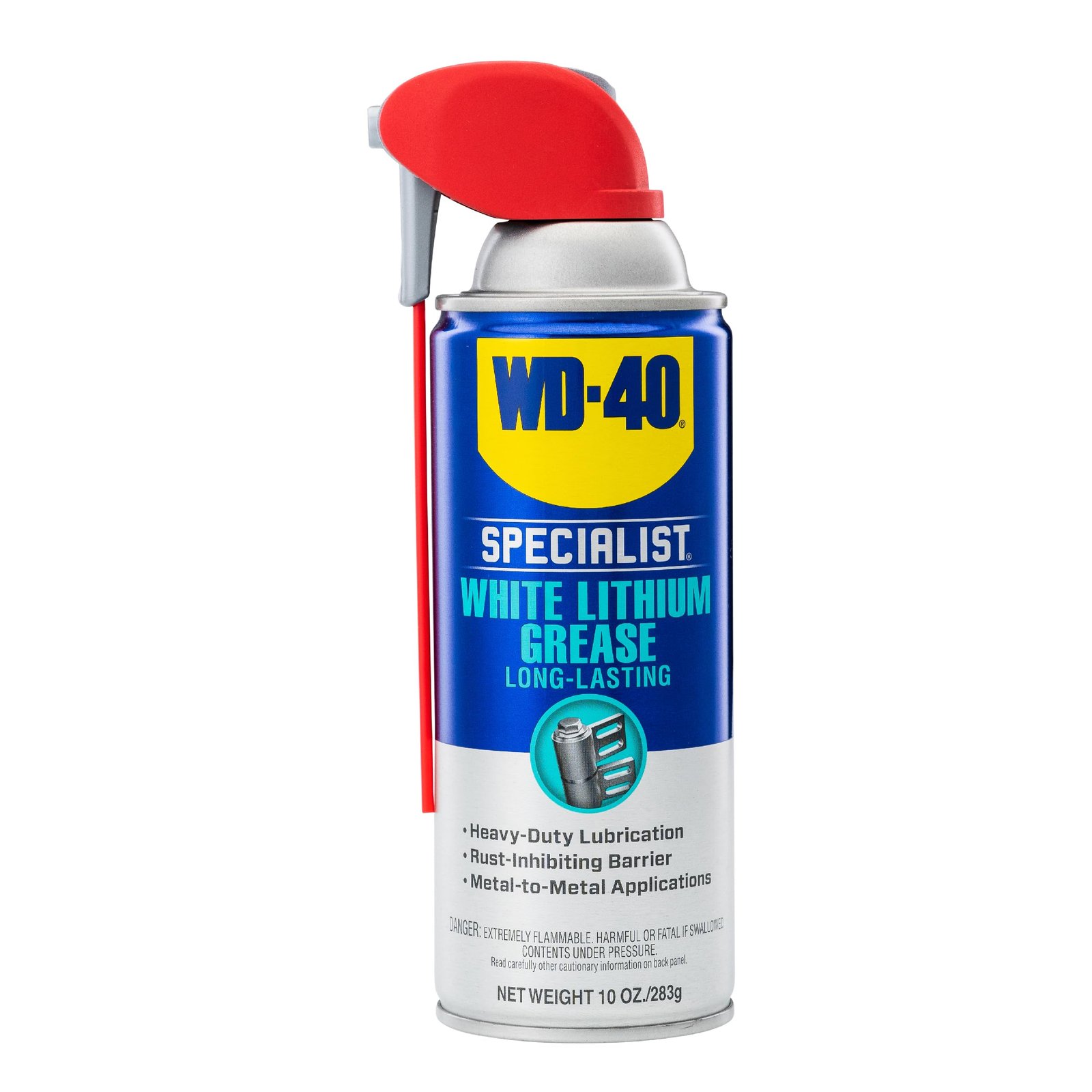 WD-40 Specialist White Lithium Grease Spray with SMART STRAW SPRAYS 2 WAYS – 10 OZ