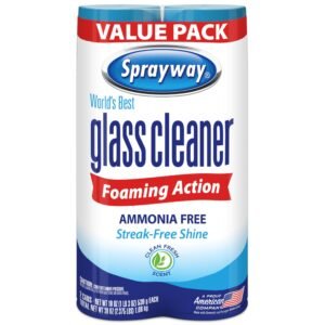 Sprayway Glass Cleaner Foaming Aerosol Spray – 19oz, 2-Pack