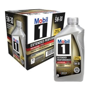 Mobil 1 Extended Performance High Mileage Full Synthetic Engine Oil 5W-30 – 1 qt, 6-Pack