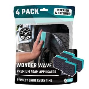Chemical Guys Wonder Wave Durafoam Contoured Large Tire Shine & Dressing Applicator – 4-Pack