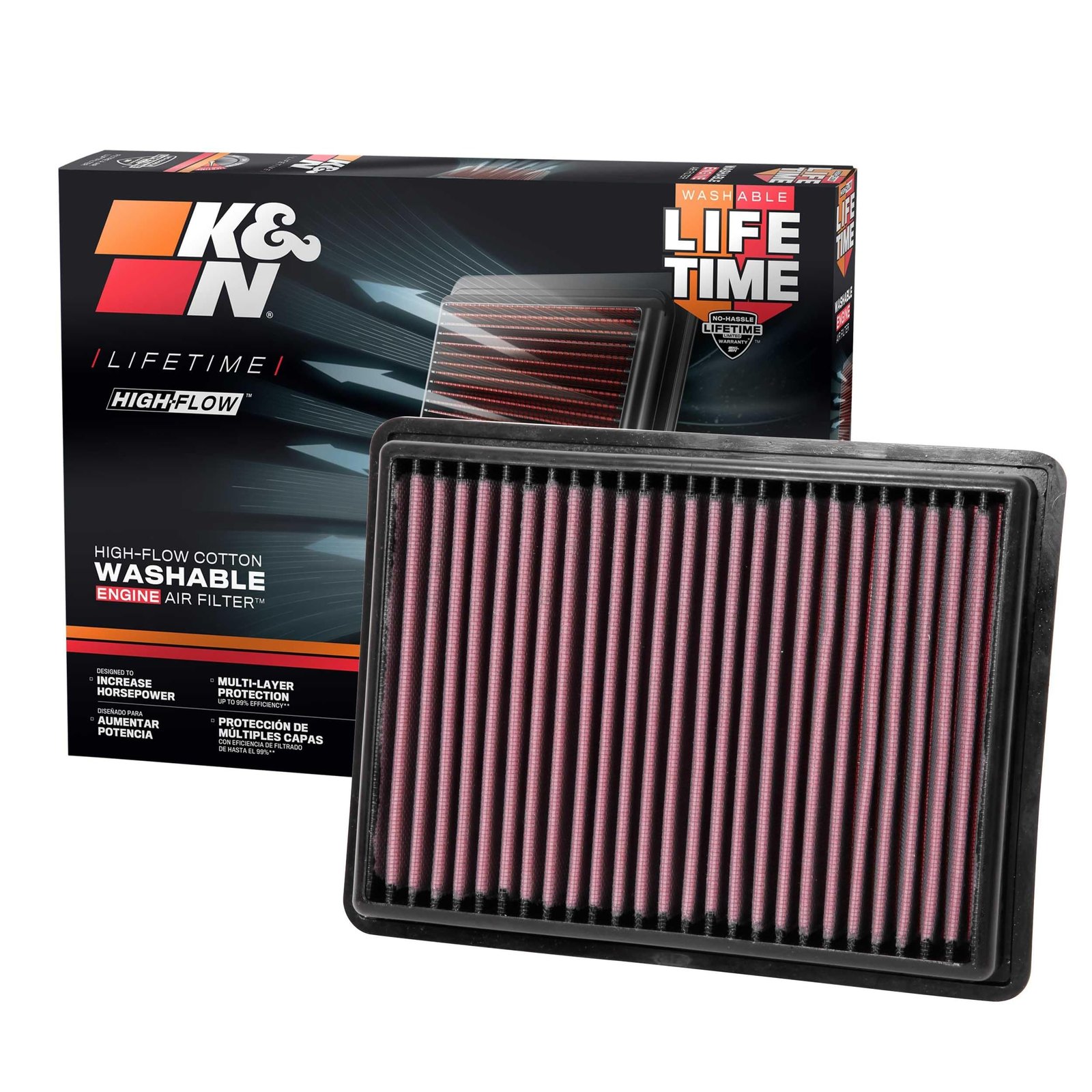 K&N High-Flow Original Lifetime Engine Air Filter