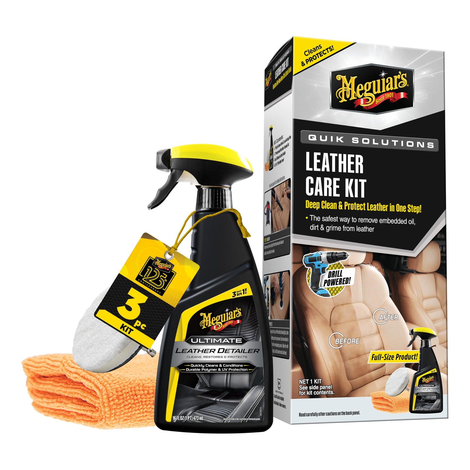 Meguiar's Quik Solutions Leather Care Kit
