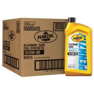 Pennzoil Platinum Euro Full Synthetic 5W-40 Engine Oil – 1 qt, 6-Pack