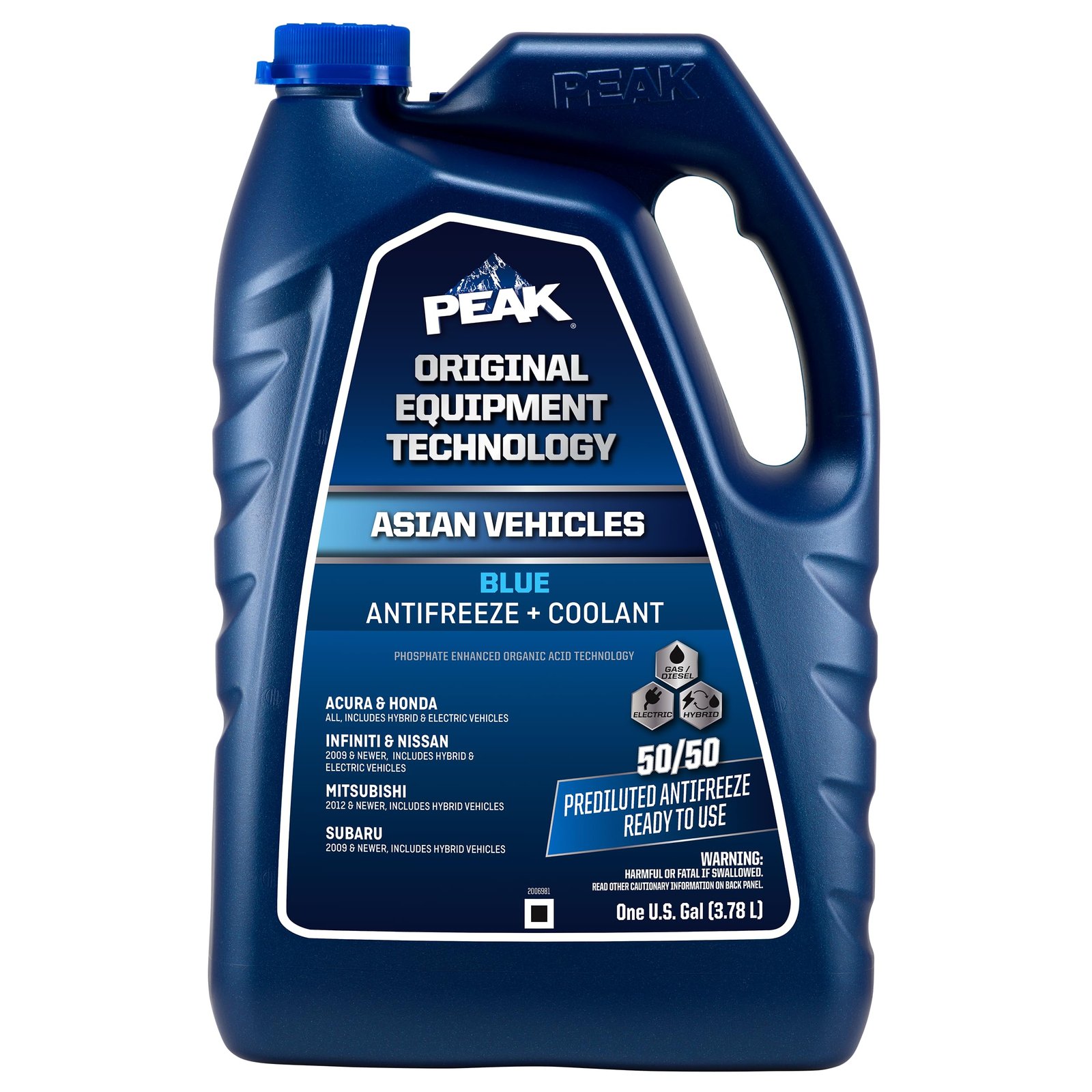 PEAK OET Extended Life Blue 50/50 Prediluted Antifreeze & Coolant